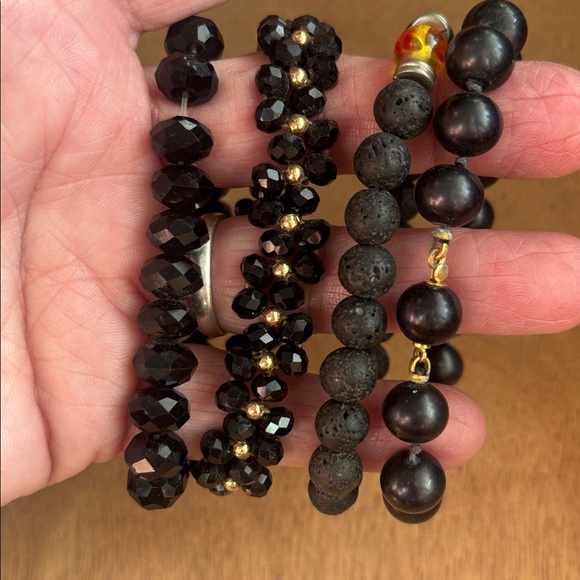 Set of Black Beaded Bracelets - Picture 6 of 7